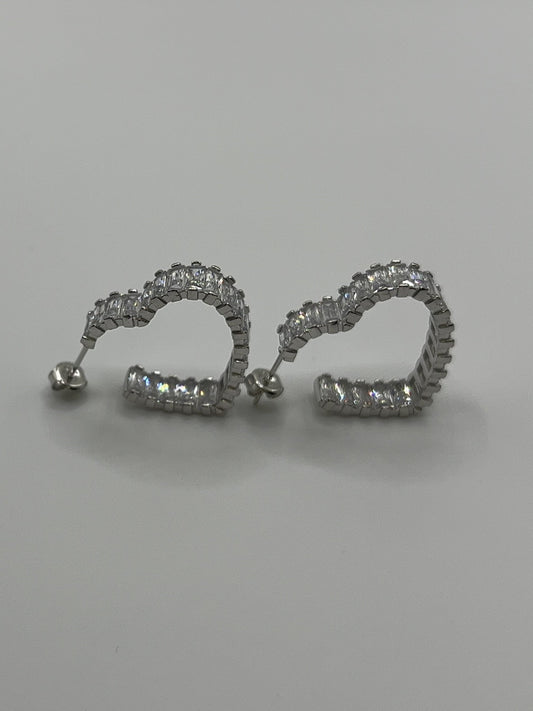 Hearth Zirconia Sterling Silver Earrings