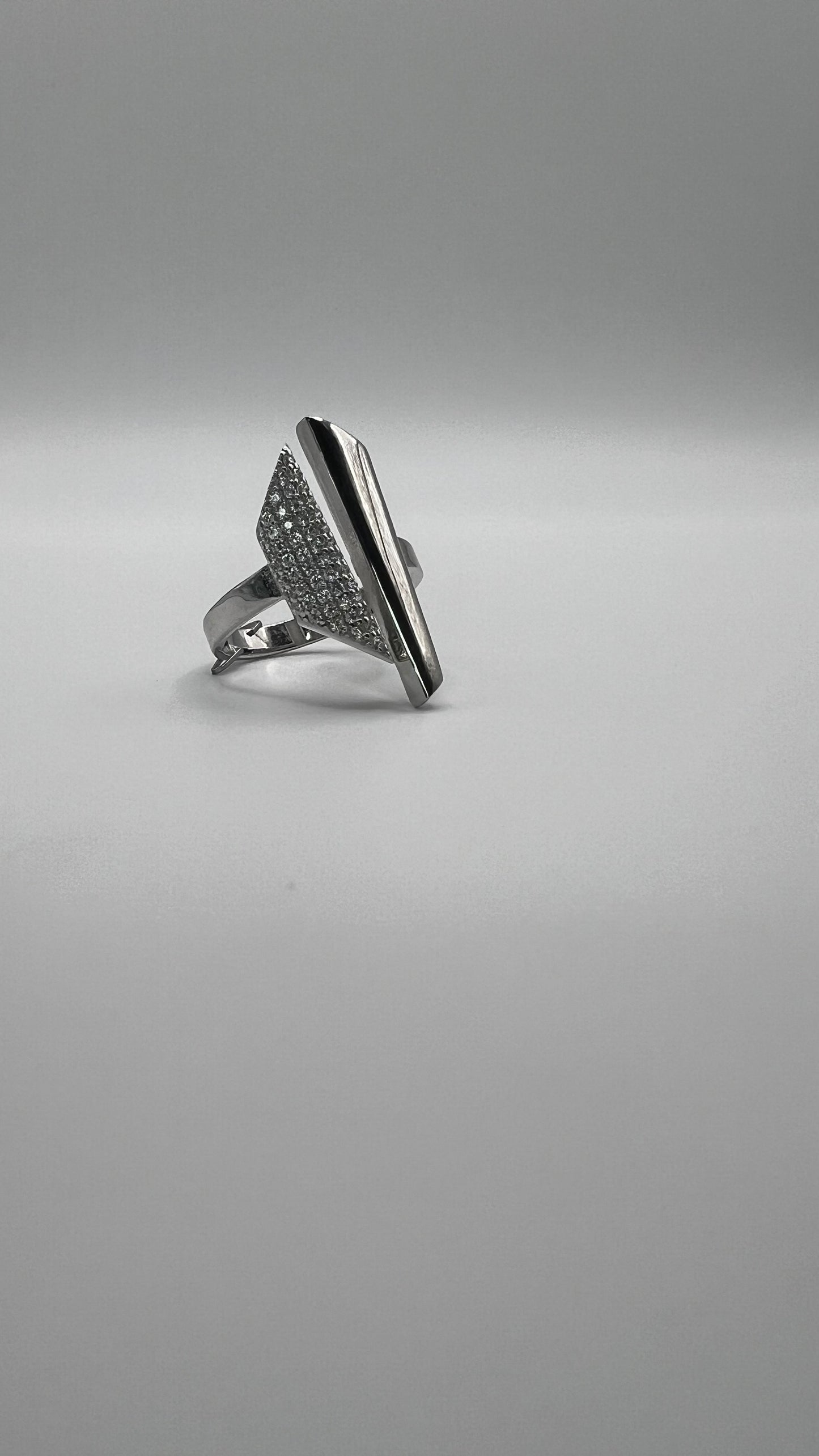 Split Silva Zirconia Sterling Silver Ring